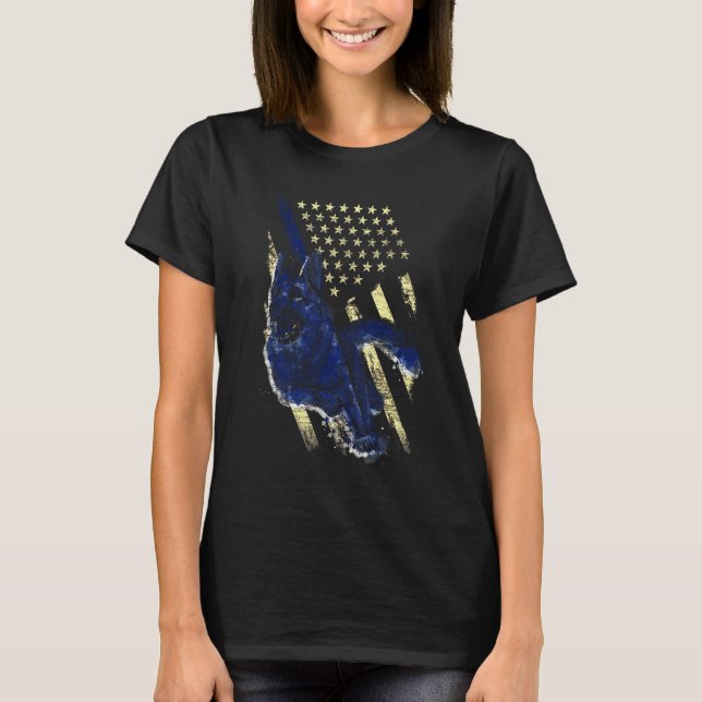 Deutsche Schäferflagge Polizei T-Shirt (Vorderseite)