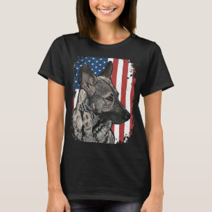 Deutsche Schäferhirte Amerikanische Flagge Patriot T-Shirt