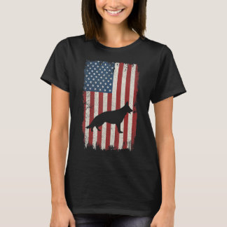 Deutsche Schäferhirte Amerikanische Flagge USA Hun T-Shirt