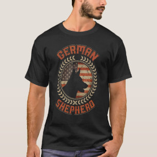Deutsche Schäferhirte Amerikanische Flagge USA Pat T-Shirt