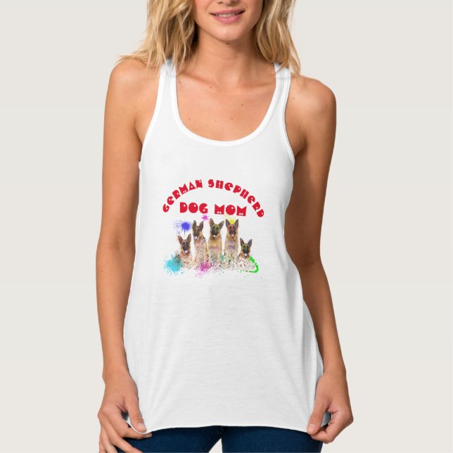 Deutsche Schäferhirte Mama Beste Hündin-Mama je Tank Top (Vorderseite)