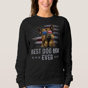 Deutsche Schäferhirte Mama Vintag American Flag Pa Sweatshirt