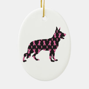 Deutsche Schäferhirte rosa Krebserkrankungen Keramikornament