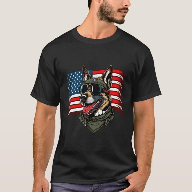 Deutsche Schäferhund Amerikanischer Hundesoldat 4. T-Shirt (Vorderseite)