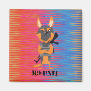 Deutsche Schäferhund Cartoon K9 Einheit Hundedesig Magnet