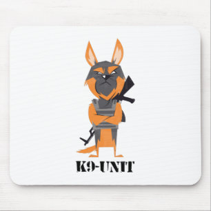 Deutsche Schäferhund Cartoon K9 Einheit Hundedesig Mousepad