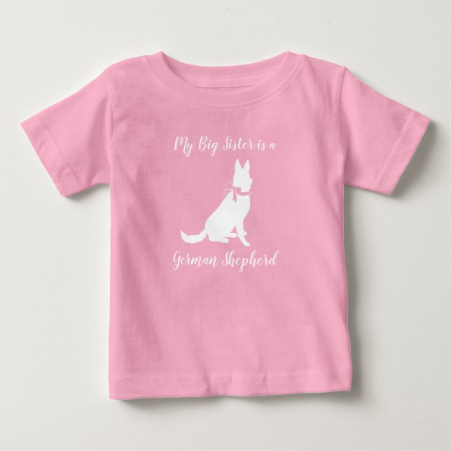 Deutsche Schäferhund Dog Baby Dusche Pink Girl Baby T-shirt (Vorderseite)