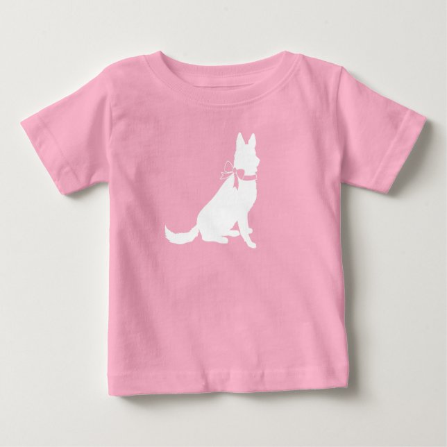 Deutsche Schäferhund Dog Baby Dusche Pink Girl Baby T-shirt (Vorderseite)