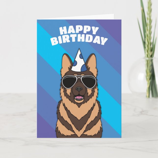 Deutsche Schäferhund Geburtstagskarte Karte (Vorderseite)