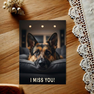Deutsche Schäferhund-Ich-vermisse-dich-Postkarte Postkarte