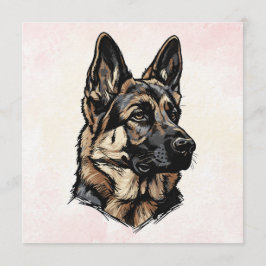 Deutsche Schäferhund-Kunst Einladung
