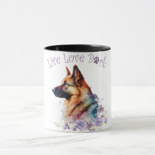 Deutsche Schäferhund-Mama Blumen Tasse