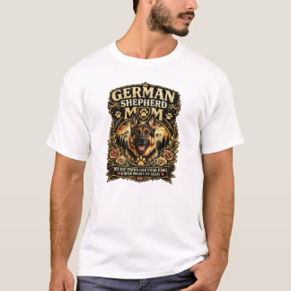 Deutsche Schäferhund-Mama Vier Pfoten T-Shirt