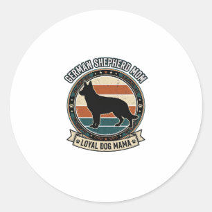 Deutsche Schäferhund-Mutter Vintage-Hunde-Liebhabe Runder Aufkleber