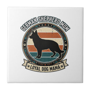 Deutsche Schäferhund-Mutter Vintage-Hundeliebhaber Fliese