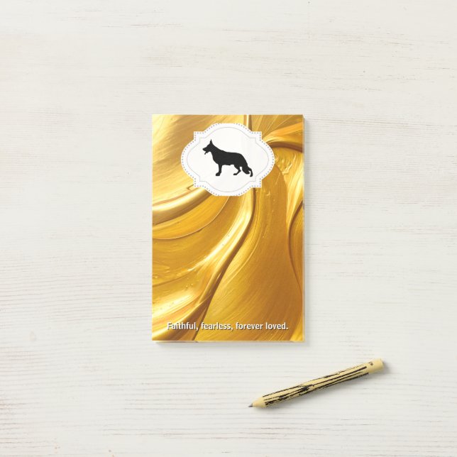 Deutsche Schäferhund-Notizen Post-it Klebezettel (Auf Schreibtisch)