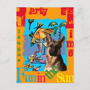Deutsche Schäferhund PartyTime Postkarte