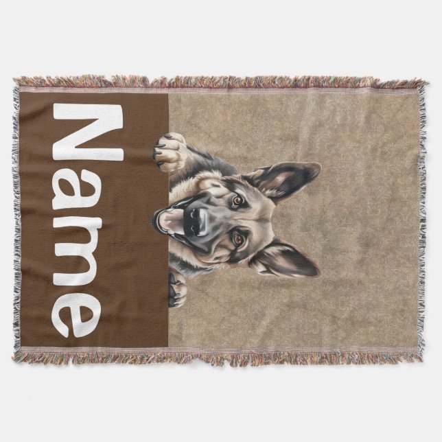 Deutsche Schäferhund pinkende Welpenhündin Decke (Vorderseite)