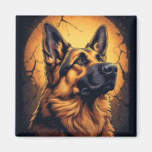 🐾 Deutsche Schäferhund-Porträt-Geschenke 🐾 Magnet