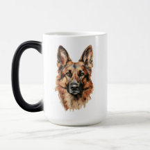 Deutsche Schäferhund-Porträt-Schwarz Akzent-Tasse