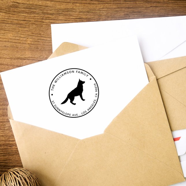 Deutsche Schäferhund Rücksendeadresse für Familien Gummistempel (Von Creator hochgeladen)