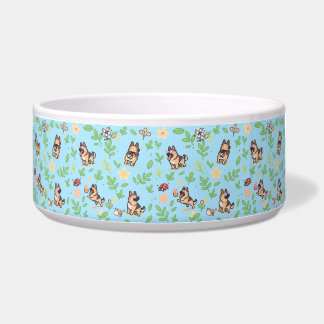 Deutsche Schäferhund-Schale Frühlings-Blumen-Haust Napf