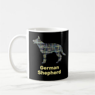 Deutsche Schäferhund-Silhouette Gelb-Schwarzes Ras Kaffeetasse