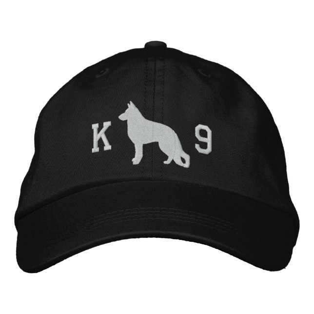 Deutsche Schäferhund Silhouette K9 GSD Canine Bestickte Baseballkappe (Vorderseite)