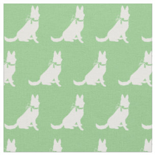 Deutsche Schäferhund Silhouette Pet Sage Green Stoff