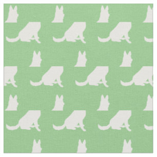 Deutsche Schäferhund Silhouette Pet Sage Green Stoff