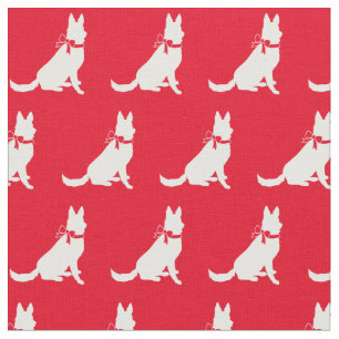 Deutsche Schäferhund Silhouette Rot Stoff