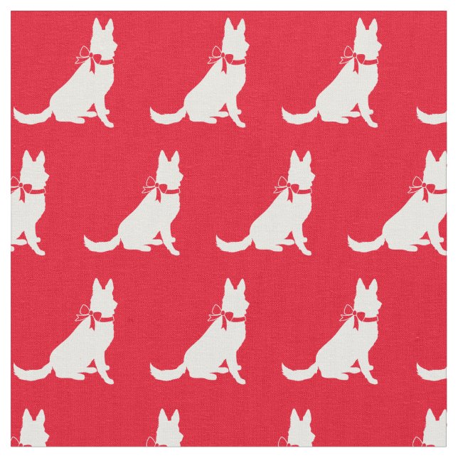 Deutsche Schäferhund Silhouette Rot Stoff (Nahaufnahme)