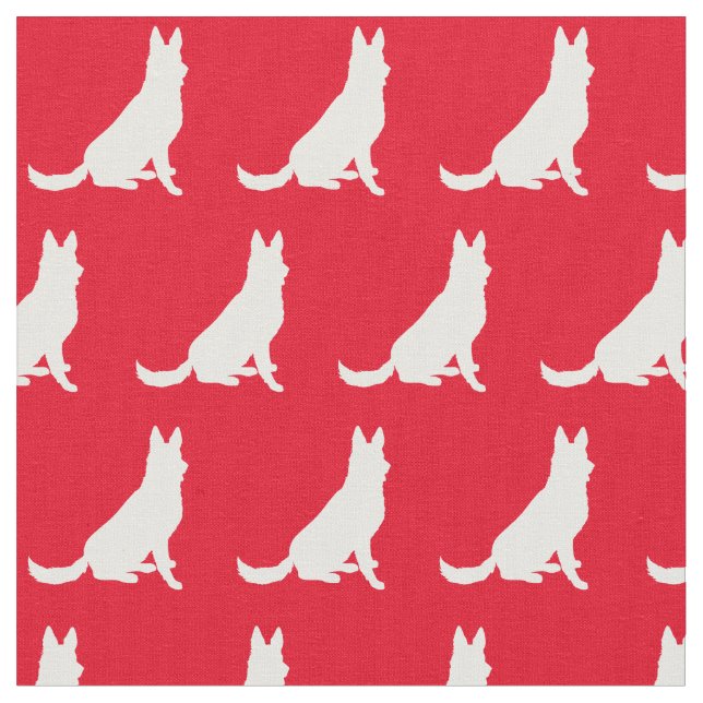 Deutsche Schäferhund Silhouette Rot Stoff (Nahaufnahme)