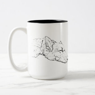 Deutsche Schäferhund Tasse, Personalisierte Hundem Zweifarbige Tasse