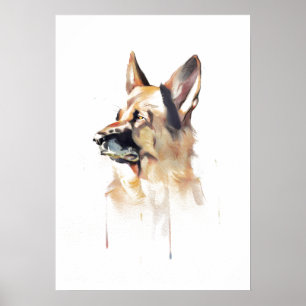 Deutsche Schäferhund-Wandkunst, Hunde-Liebhaber-Ge Poster