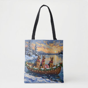 Deutsche Schäferhund-Weihnachtsboot-Feier Tasche