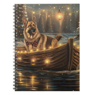 Deutsche Schäferhund-Weihnachtsfestreise Notizblock