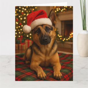 Deutsche Schäferhund-Weihnachtskarte Karte