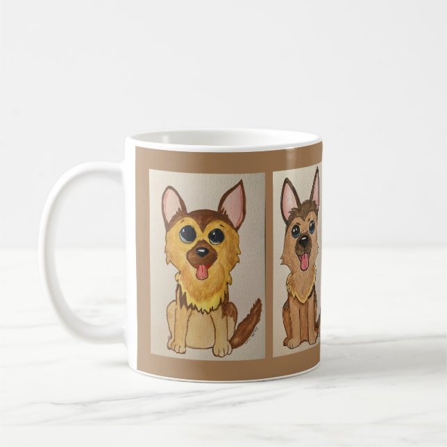 Deutsche Schäferhund-Welpen Kaffeetasse (Links)