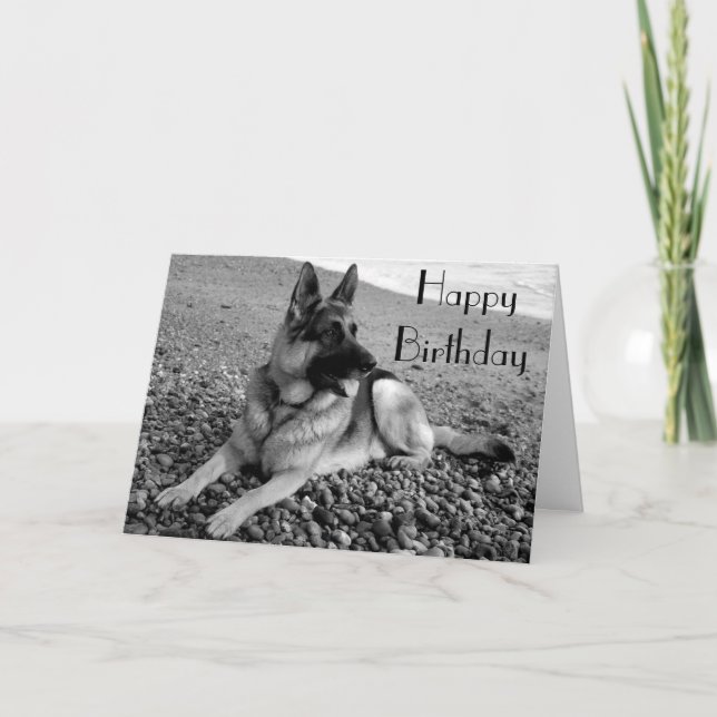 Deutsche Schäferhund Welpenhund Happy Birthday Car Karte (Vorderseite)