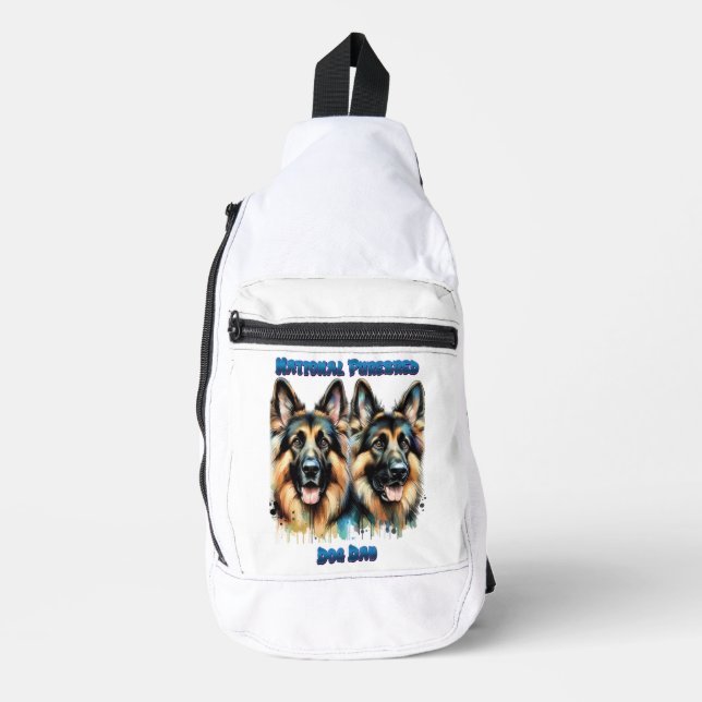 Deutsche Schäferhunde feiern reinrassigen Tag Crossbody Bag (Vorderseite)