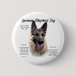 Deutsche Schäferhunde-Geschichtsdesign Button