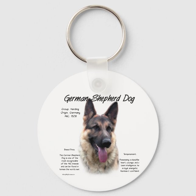 Deutsche Schäferhunde-Geschichtsdesign Schlüsselanhänger (Vorderseite)