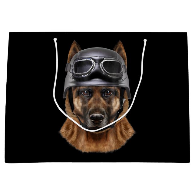 Deutsche Schäferhunde Helm Geschenk für Biker in M Große Geschenktüte (Vorderseite)