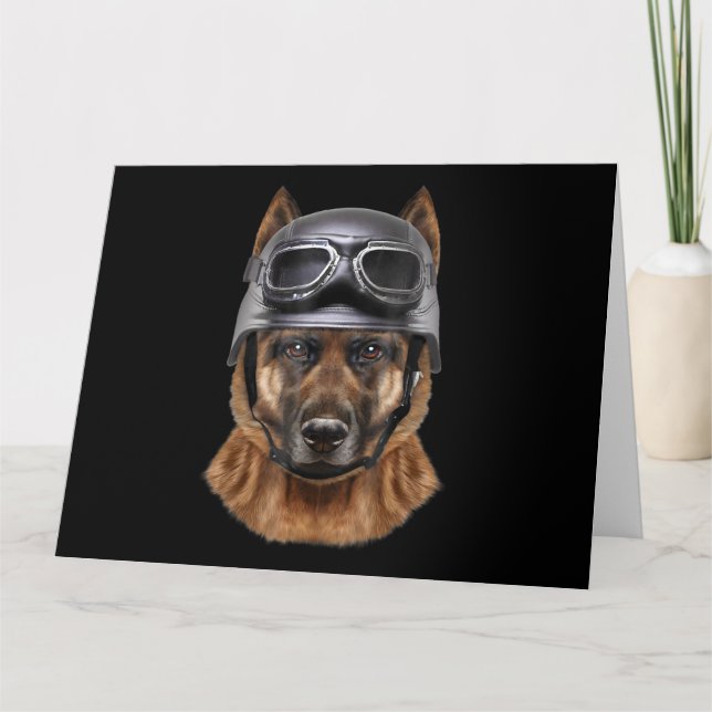 Deutsche Schäferhunde Helm Geschenk für Biker in M Karte (Vorderseite)