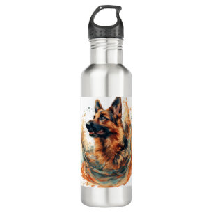 Deutsche Schäferhunde im Ozeanstil Edelstahlflasche