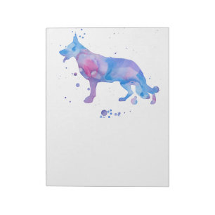 Deutsche Schäferhunde in Aquarellen Notizblock
