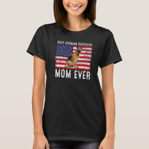 Deutsche Schäferhunde Mama US-amerikanischer Flagg T-Shirt