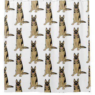 Deutsche Schäferhunde Muster Fun Pet Art Duschvorhang
