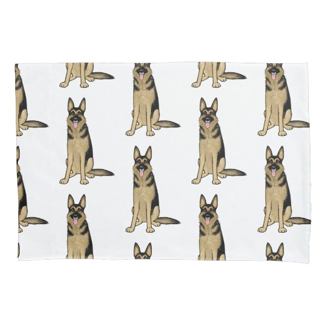 Deutsche Schäferhunde Muster | Fun Pet Art Kissenbezug (Vorderseite)
